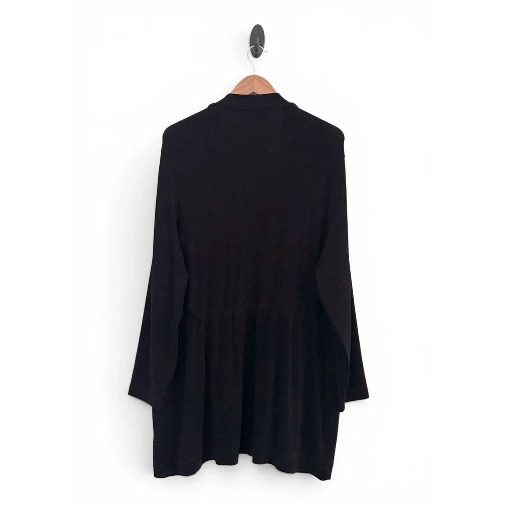 Chico's Travelers Women's XL Black Size 3 Open Front Drawstring Cardigan NWOT